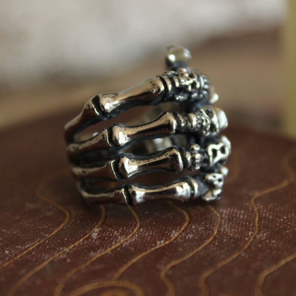 Jewelry - Gothic Statement Ring, Skeleton Hand and Fingers, Size approx 6.5-7
